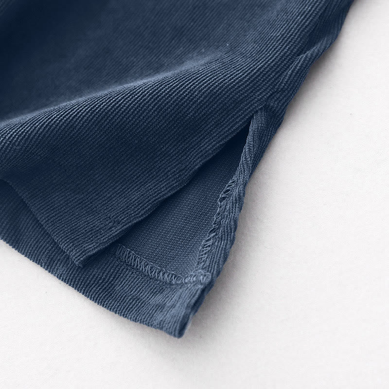 Buddha Stones – Fall – Langärmliges Midikleid aus Cord mit schlichtem Knopfdesign und Taschen - image 11