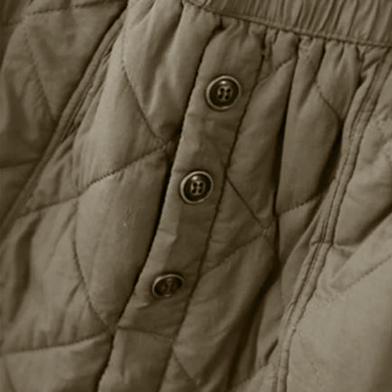 Buddha Stones Damen-Baumwollrock, schlicht, wattiert, Thermorock, Länge 7-8, mit Taschen - image 5