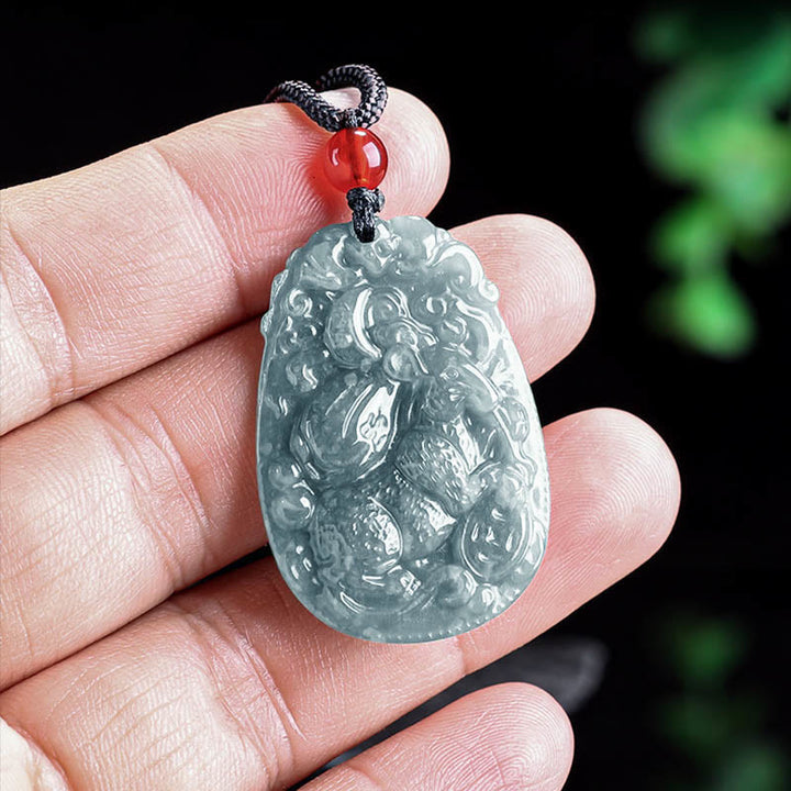 Buddha Stones Chinesisches Sternzeichen Jade Jahr des Pferdes Glück Seil Halskette Anhänger - image 9