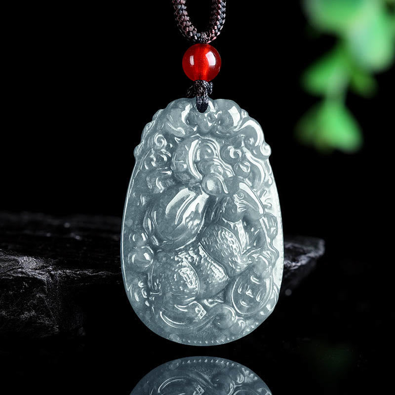 Buddha Stones Chinesisches Sternzeichen Jade Jahr des Pferdes Glück Seil Halskette Anhänger - image 8