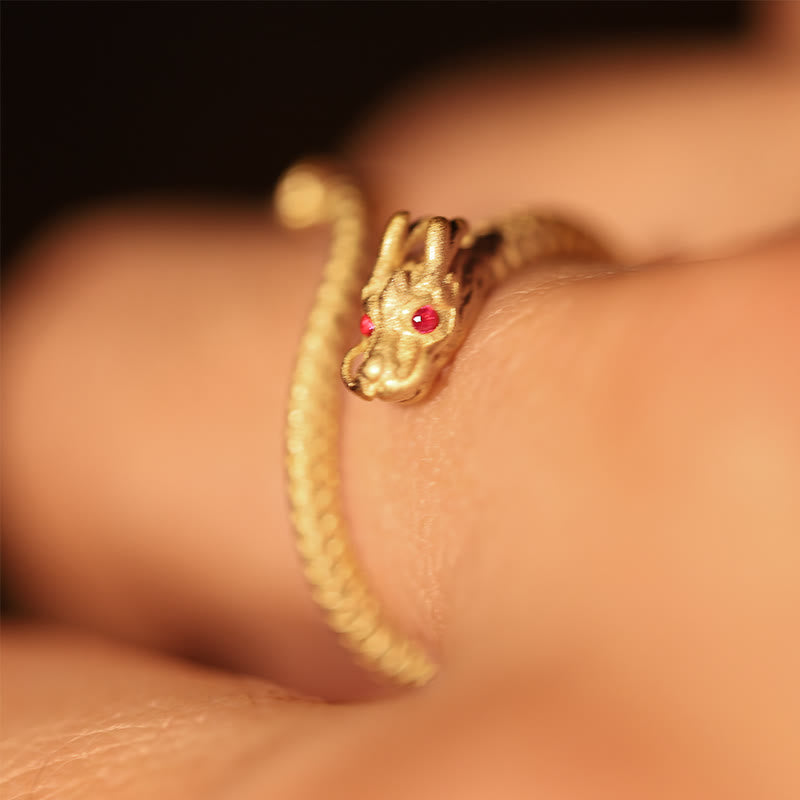 Buddha Stones 925 Sterling Silber Vintage Jahr des Drachen Glück Schutz Stärke verstellbarer Ring - image 8