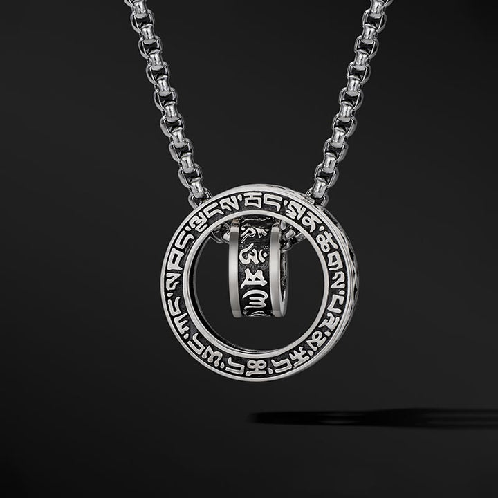 Buddha Stones, tibetischer Om Mani Padme Hum, geschnitzter Friedensreinheitsketten-Halskettenanhänger - image 6