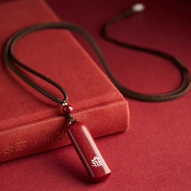 Chinesischer Sternzeichen-Natal-Buddha-Zinnober-Amulett-Schutzschnur-Halskettenanhänger - image 4