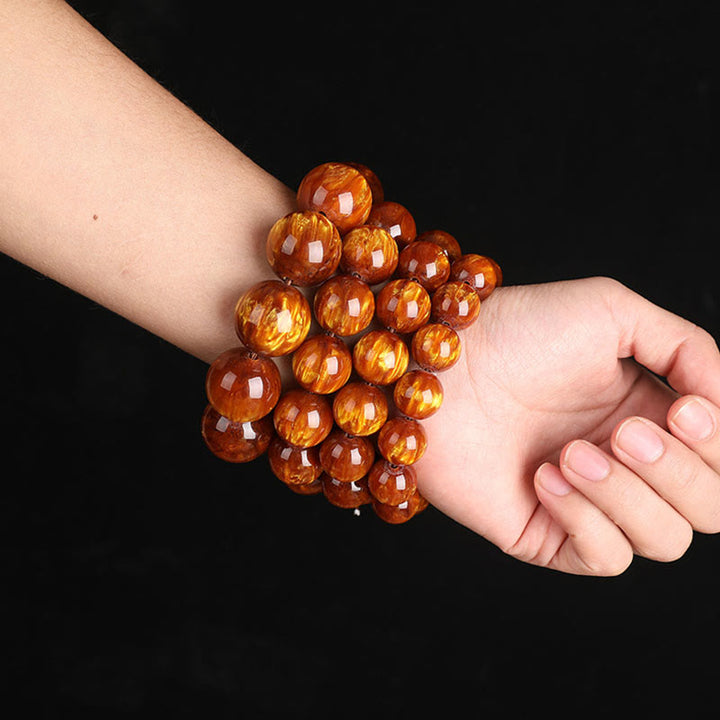 Buddha Stones Golden Sea Willow Success Positive Armband Mala - image 12