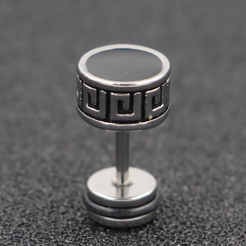 Buddha Stones Coole Männer Titan Stahl Balance Runde Ohrstecker