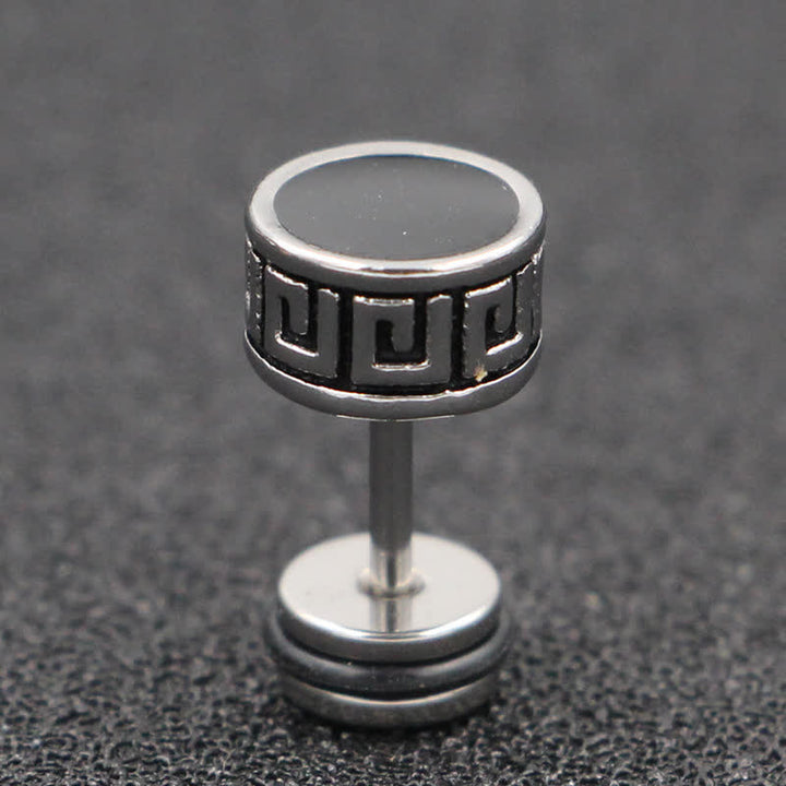 Buddha Stones Coole Männer Titan Stahl Balance Runde Ohrstecker