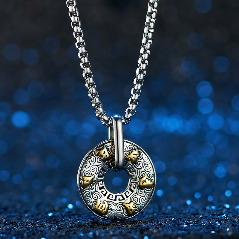 Buddha Stones, tibetischer Om-Mani-Padme-Hum-Friedensschnalle, Kreativitäts-Halsketten-Anhänger - image 4