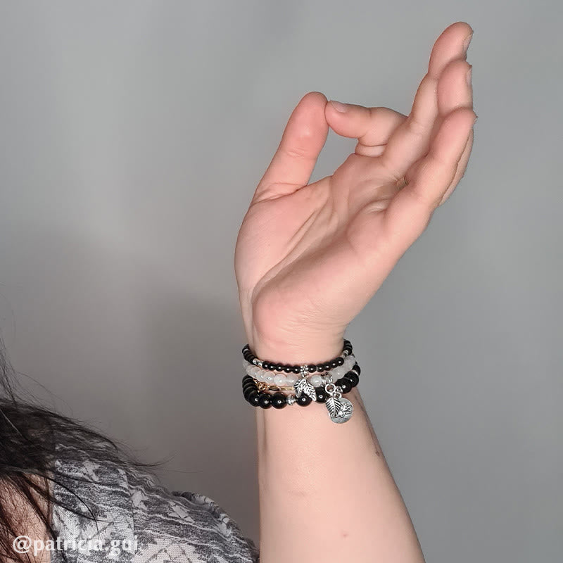 Buddha Stones 3-teiliges Armband aus natürlichem Quarzkristall mit Perlen und Heilenergie, Lotus - image 11