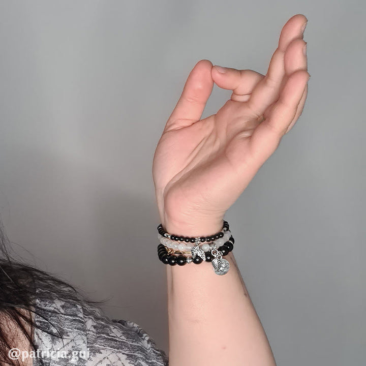 Buddha Stones 3-teiliges Armband aus natürlichem Quarzkristall mit Perlen und Heilenergie, Lotus - image 11