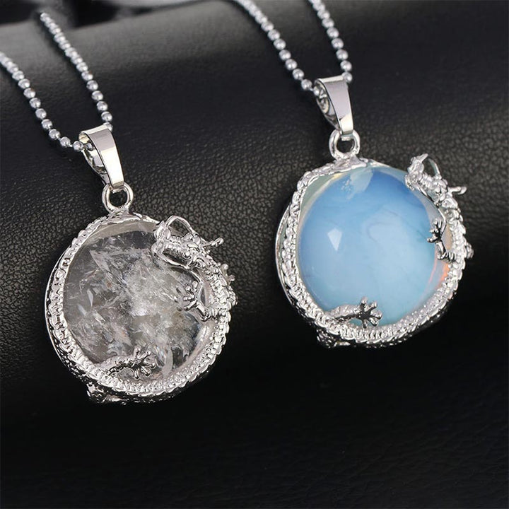 Buddha Stones, chinesischer Drache, natürlicher Quarzkristall, heilende Energie, Halsketten-Anhänger - image 2