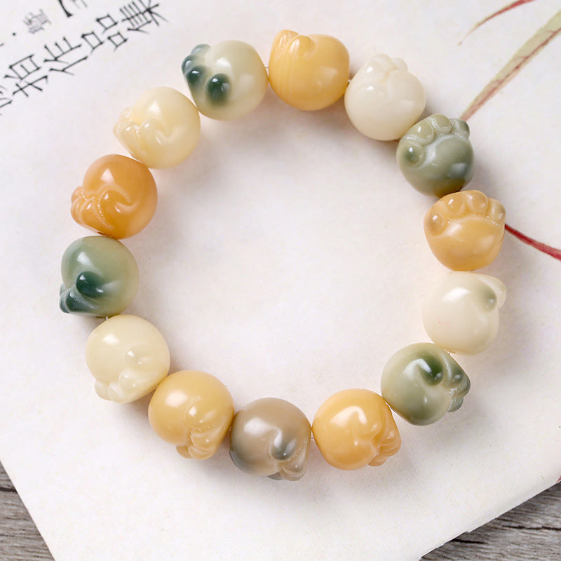 Buddha Stones Mehrschichtiges Bodhi-Samen-Armband mit niedlicher Katzenpfote und ruhiger Harmonie - image 2
