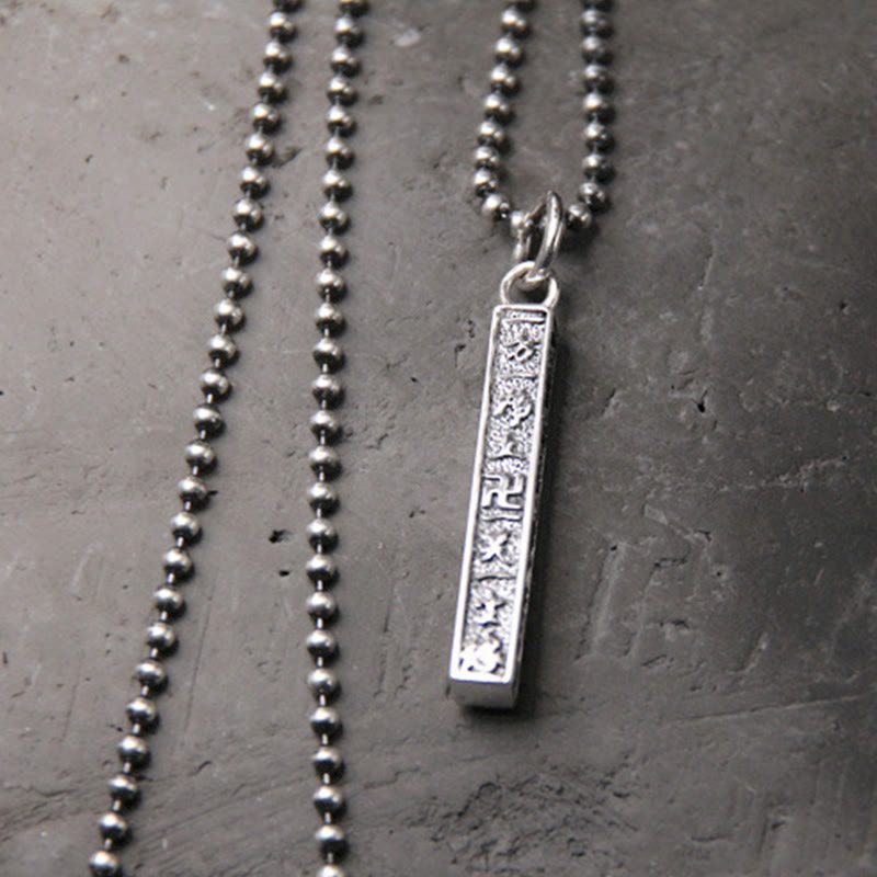 925 Sterling Silber tibetischer Om Mani Padme Hum Buddha Hakenkreuz Symbol Weisheit Halskette Anhänger - image 3