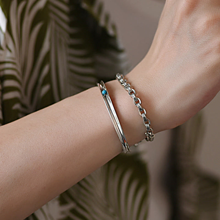 Buddha Stones 925 Sterling Silber Om Mani Padme Hum geschnitztes Design Kreativität Metallarmband - image 14