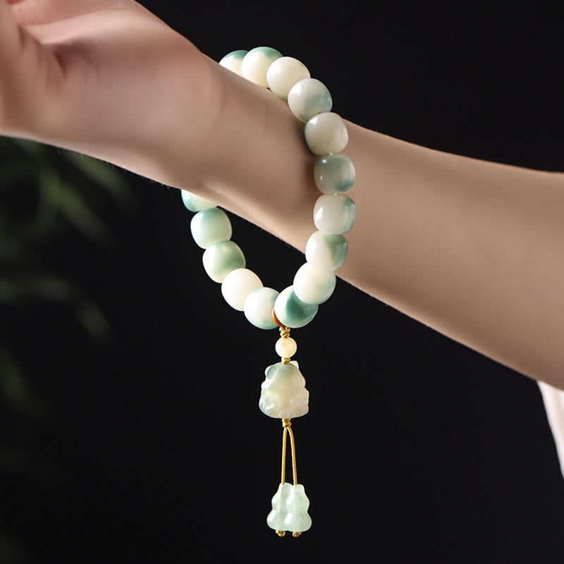 Buddha Stones, Farbverlauf, Bodhi-Samen, neunschwänziger Fuchs, Katzenpfote, Klaue, Kiefernzapfen, Friedensarmband - image 3