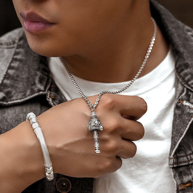 Buddha Stones, tibetische Om-Mani-Padme-Hum-Gebetsmühle, Lotus-Weisheit, drehbarer Halsketten-Anhänger - image 11