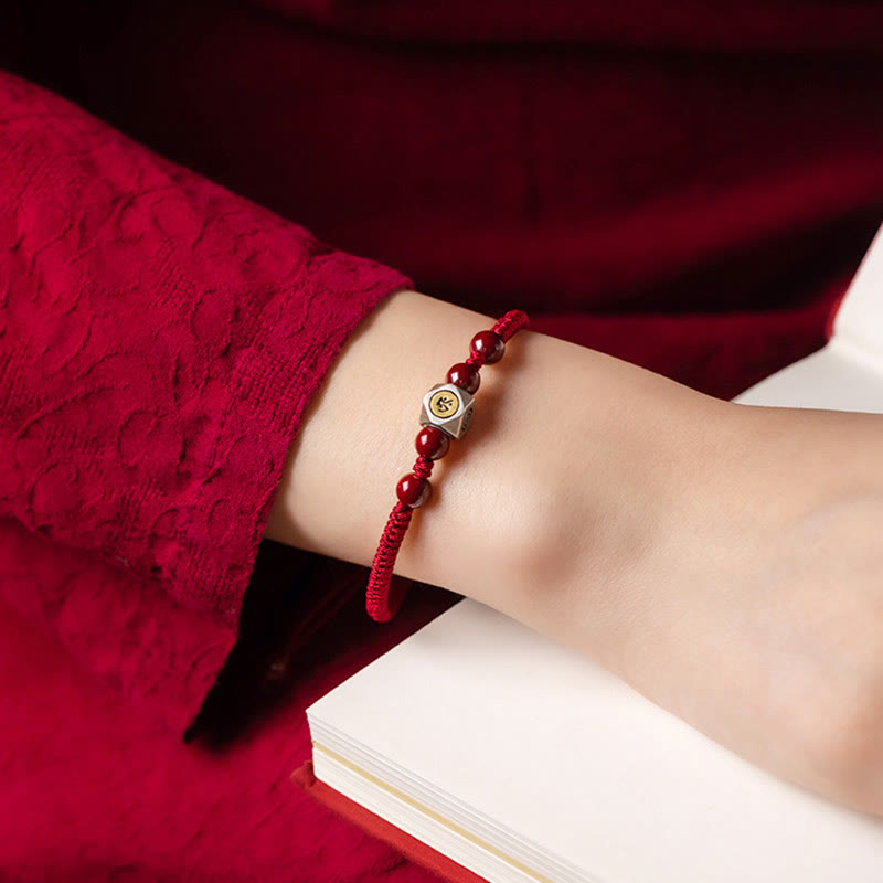 Buddha Stones 925 Sterling Silber Chinesisches Sternzeichen Natal Buddha Zinnober Calm Armband - image 10