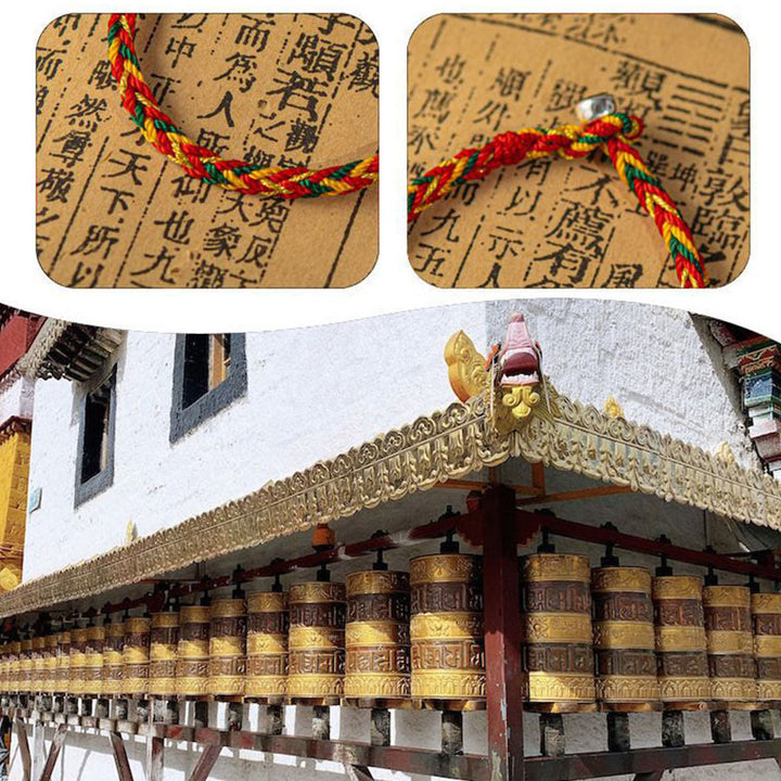 Mehrfarbiges Glücksarmband mit Buddha Stonesn „Mögest du Glück und Erfolg haben“.