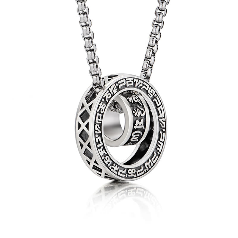 Buddha Stones, tibetischer Om Mani Padme Hum, geschnitzter Friedensreinheitsketten-Halskettenanhänger - image 2