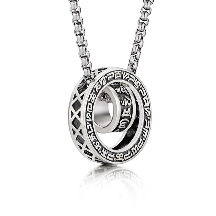 Buddha Stones, tibetischer Om Mani Padme Hum, geschnitzter Friedensreinheitsketten-Halskettenanhänger - image 2