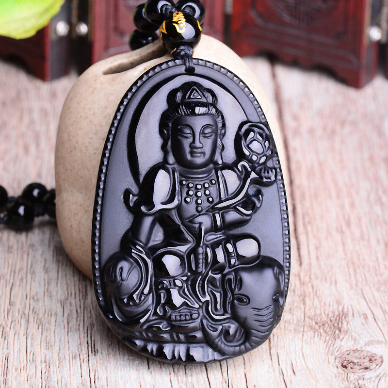 Buddha Stones, chinesisches Sternzeichen, Obsidian, Buddha-Amulett, Schutz-Anhänger-Halskette - image 4
