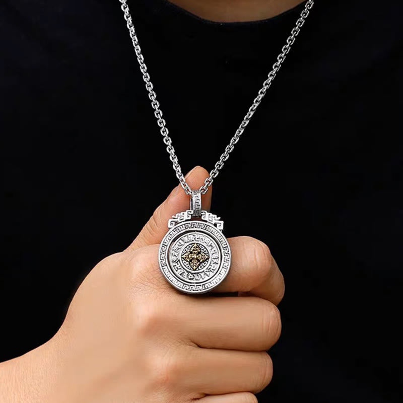 Buddha Stones, tibetischer Om Mani Padme Hum Double Dorje Vajra, drehbarer Reinheits-Friedens-Halskettenanhänger - image 4