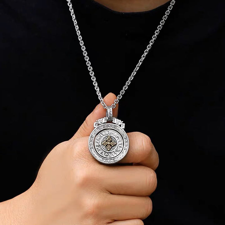 Buddha Stones, tibetischer Om Mani Padme Hum Double Dorje Vajra, drehbarer Reinheits-Friedens-Halskettenanhänger - image 4