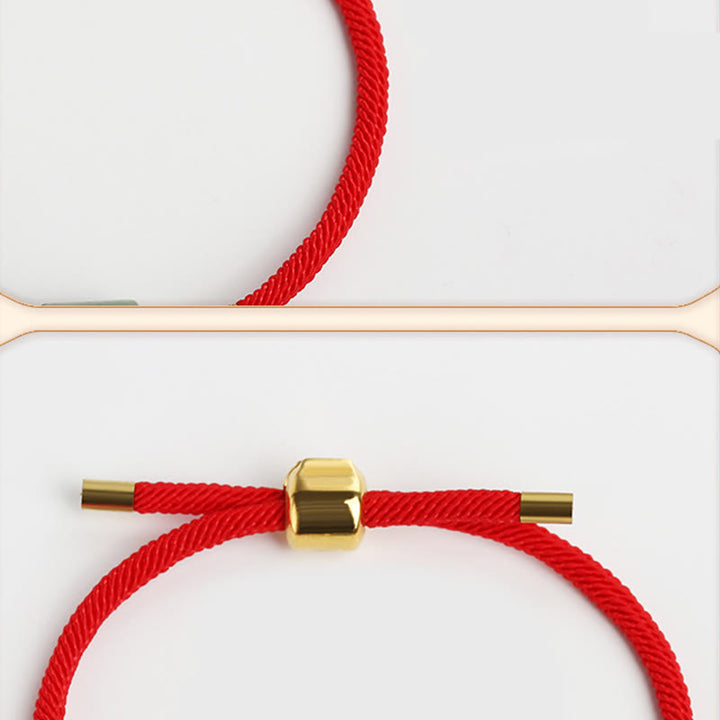 Buddha Stones Tibet Handgefertigtes grünes Aventurin- und rotes Malachit-Glücksschutz-Armband aus geflochtenem Seil