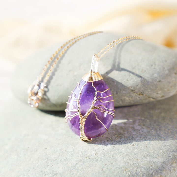 Buddha Stones, natürlicher Quarzkristall, Baum des Lebens, heilende Energie, Halsketten-Anhänger - image 2