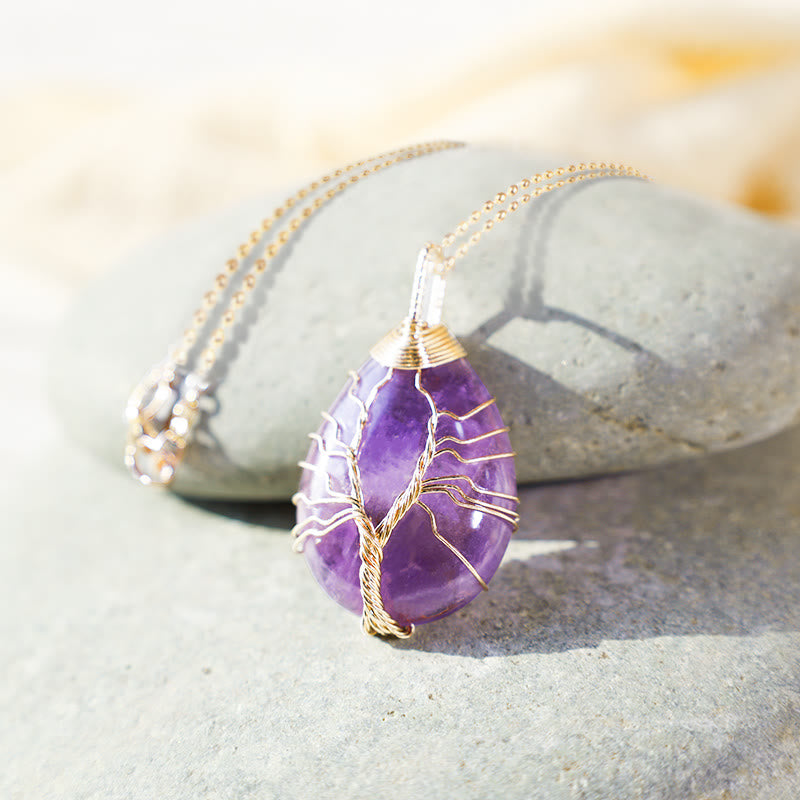 Buddha Stones, natürlicher Quarzkristall, Baum des Lebens, heilende Energie, Halsketten-Anhänger - image 2