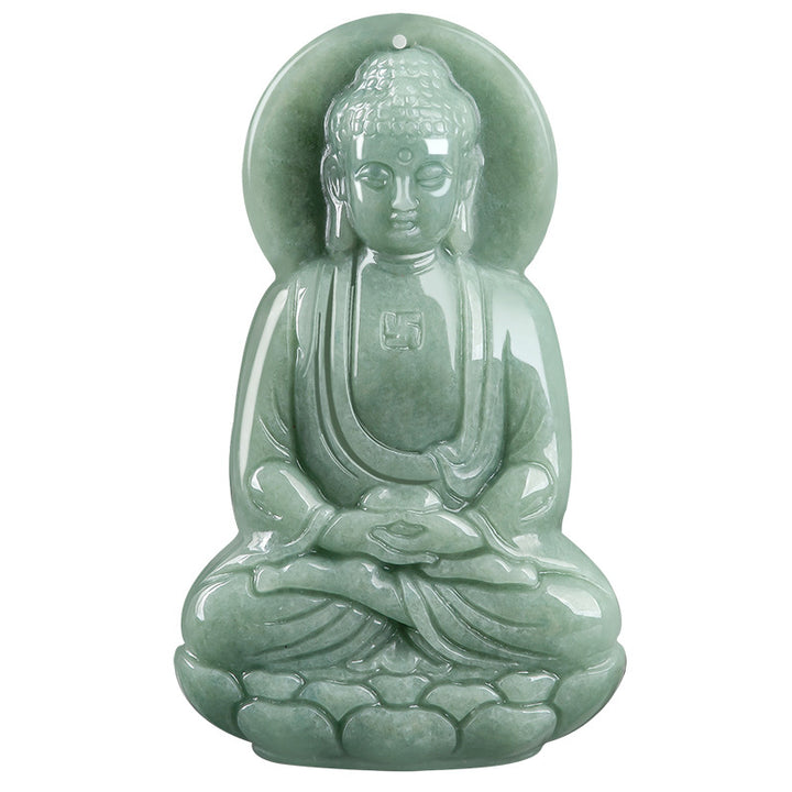 Buddha Stones Amitabha Buddha Jade Amulett Mitgefühl String Halskette - image 8