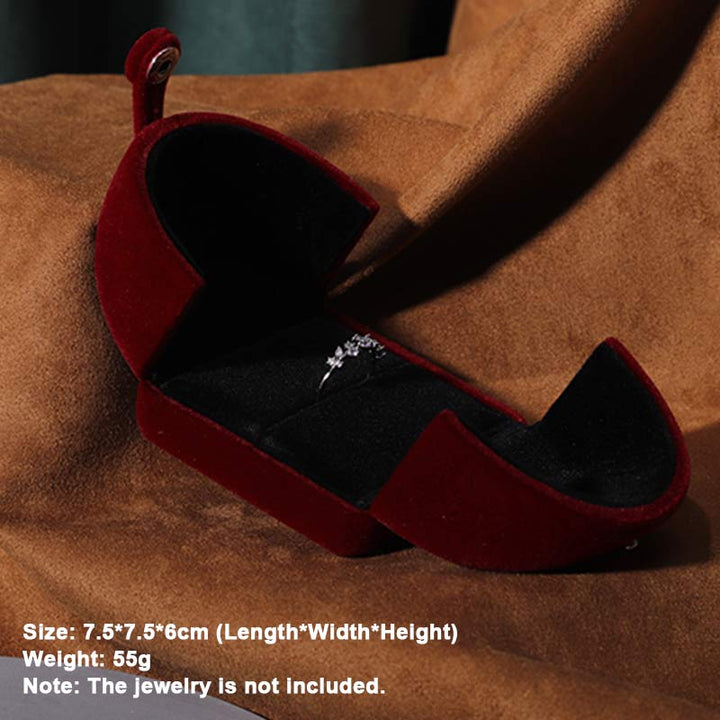 Schmuck-Aufbewahrungsbox, Flanell-Geschenkbox - Weinrot - Ringbox - image 4