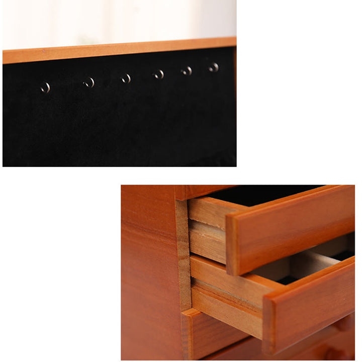 Buddha Stones, großes Fassungsvermögen, Vintage-Blumen, geschnitzte Holz-Schmuckschatulle, sechslagige Schmuck-Aufbewahrungsbox - image 12