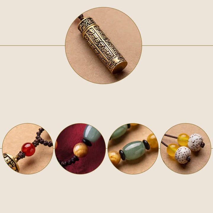 Buddhastoneshop Tibet Om Mani Padme Hum Achat Shurangama Sutra Schutz Halskette Anhänger - image 18