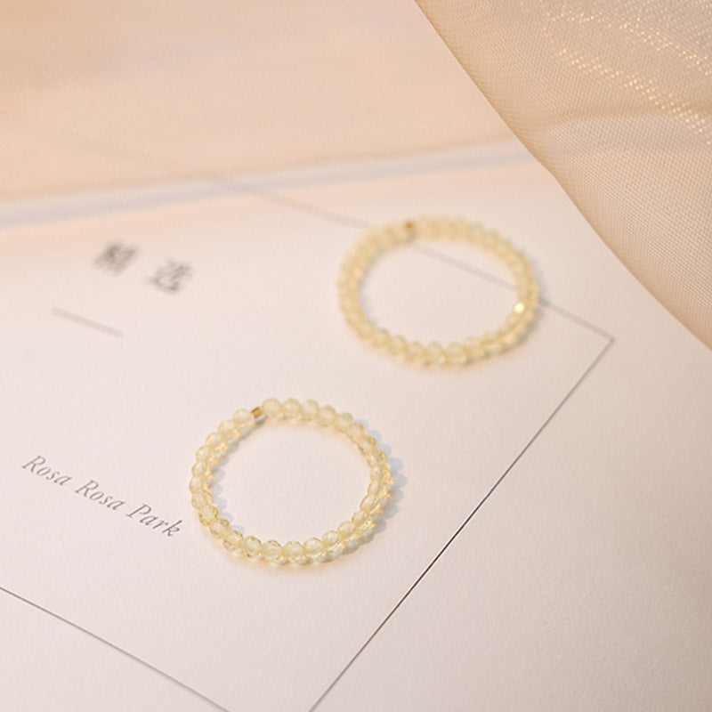 Buddha Stones Natürlicher Citrin Glücks- und Wohlstandsring