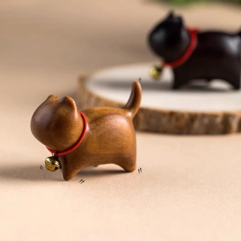 Buddha Stones, grünes Sandelholz, kleines Blatt, rotes Sandelholz, süße Katzentiere, beruhigende Friedensdekoration - Grüne Sandelholzkatze - image 1