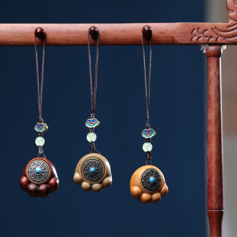 Buddha Stones, Sandelholz, kleines Blatt, rotes Sandelholz, grünes Sandelholz, glückliche Katzenpfote, Kralle, Om Mani Padme Hum, Schutz, Telefon-Hängedekoration - image 1