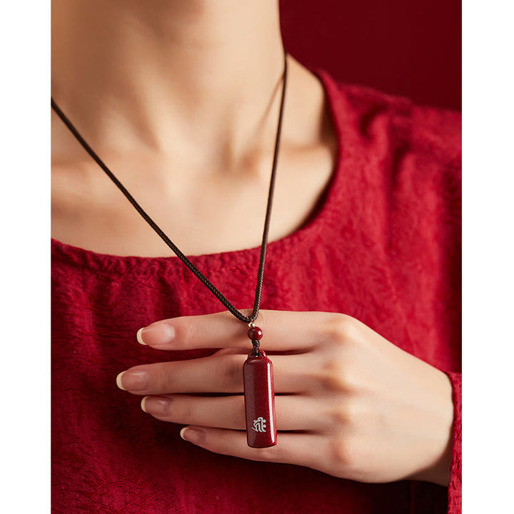 Chinesischer Sternzeichen-Natal-Buddha-Zinnober-Amulett-Schutzschnur-Halskettenanhänger - image 9