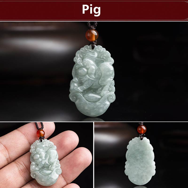 Buddha Stones, natürliche Jade, 12 chinesische Sternzeichen, Erfolgs-Anhänger-Halskette - image 18