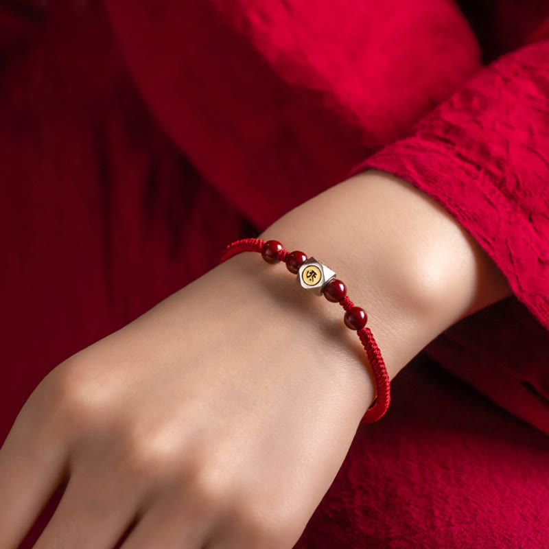 Buddha Stones 925 Sterling Silber Chinesisches Sternzeichen Natal Buddha Zinnober Calm Armband - image 11
