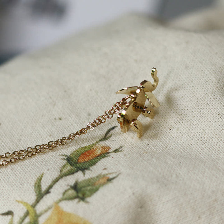 Elefant Titan Stahl Glück Halskette Kettenanhänger