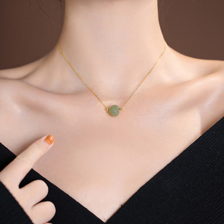 925 Sterling Silber natürliche Hetian Jade Cyan Jade Glück lachender Buddha Schmetterling Halskette Anhänger - image 12