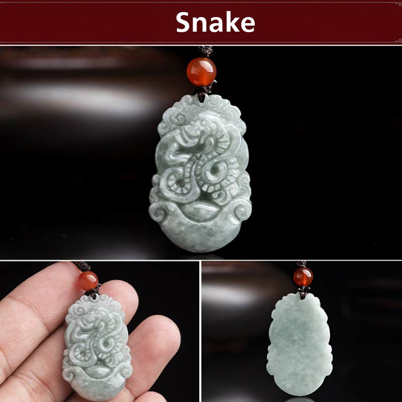 Buddha Stones, natürliche Jade, 12 chinesische Sternzeichen, Erfolgs-Anhänger-Halskette - image 12