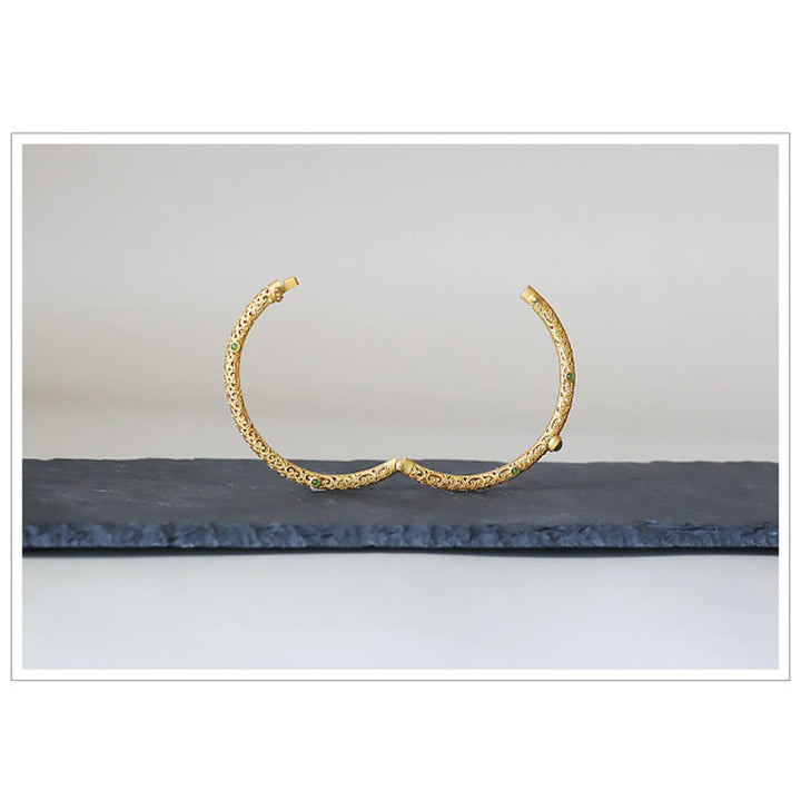 Buddha Stones Cyan Jade Kupfer Glücksverheißende Wolken Calm Healing Armband Armreif