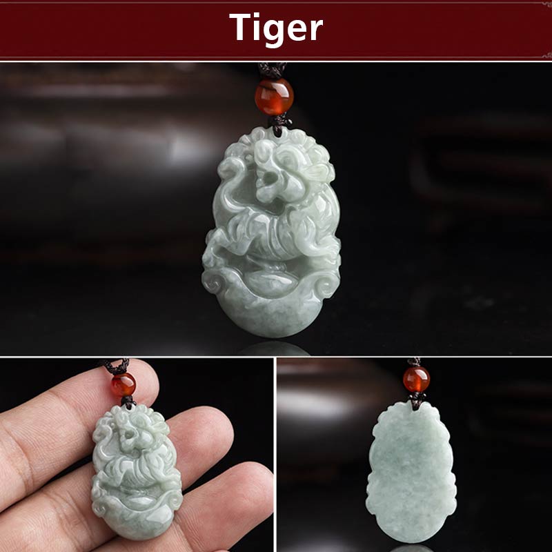 Buddha Stones, natürliche Jade, 12 chinesische Sternzeichen, Erfolgs-Anhänger-Halskette - image 9