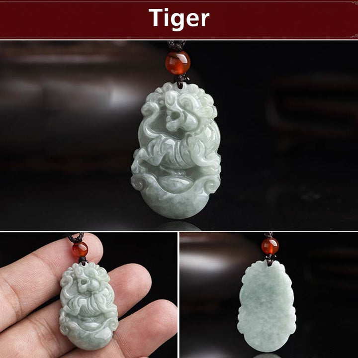 Buddha Stones, natürliche Jade, 12 chinesische Sternzeichen, Erfolgs-Anhänger-Halskette - image 9