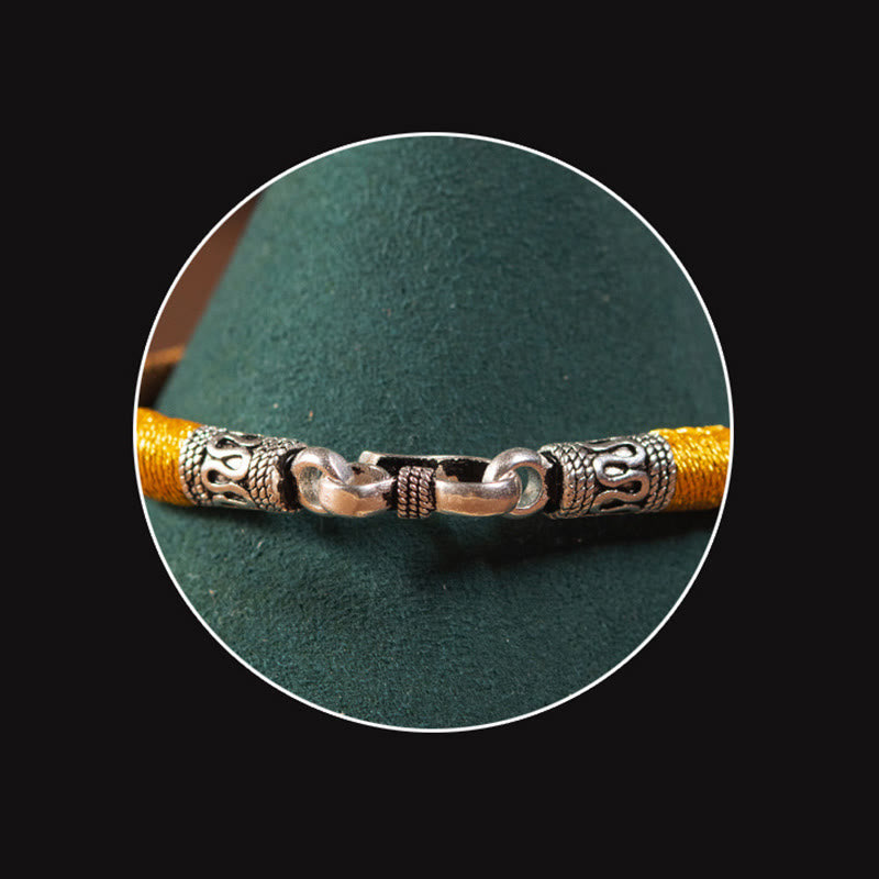 Buddha Stones Handgefertigtes tibetisches Amulett mit King-Kong-Knoten, Glücksschutz, geflochtenes Armband - image 12