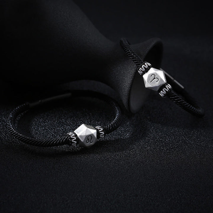 Buddha Stones 999 Sterling Silber 12 Sternbilder des Tierkreises Schutz Handgefertigtes Schnurarmband - image 1