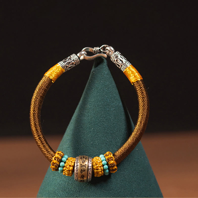 Buddha Stones Handgefertigtes tibetisches Amulett mit King-Kong-Knoten, Glücksschutz, geflochtenes Armband - image 7