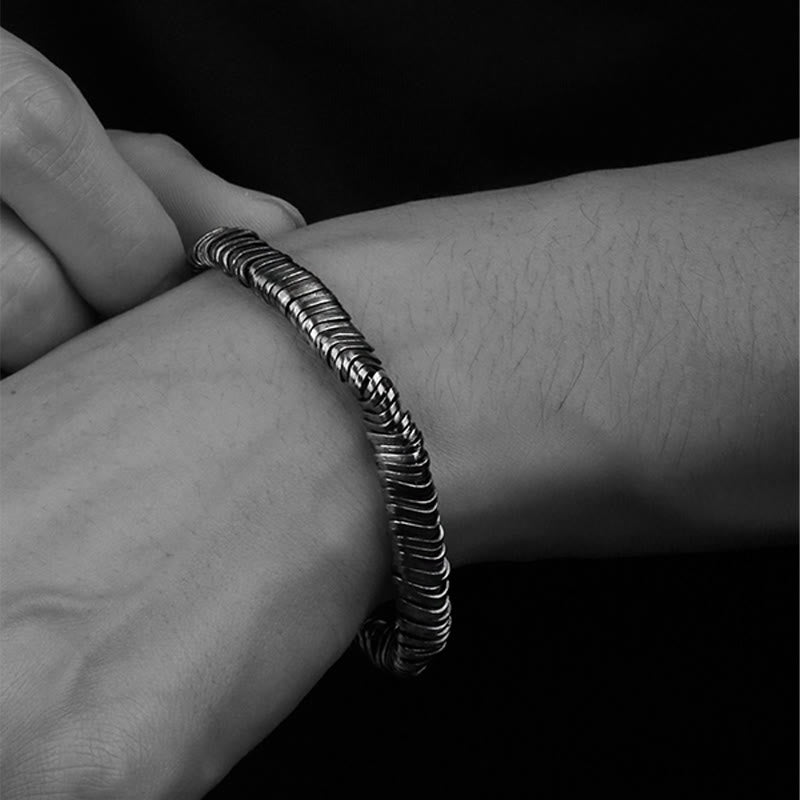 Buddha Stones 925 Sterling Silber Vintage Twisted Design Reichtum Heilung Kettenarmband - image 7