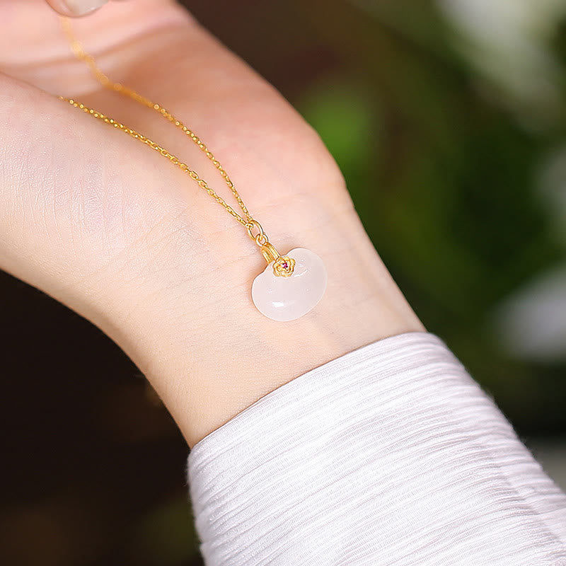 925 Sterling Silber natürliche Hetian Jade Cyan Jade Glück lachender Buddha Schmetterling Halskette Anhänger - Hetian Jade Schloss der guten Wünsche - image 6